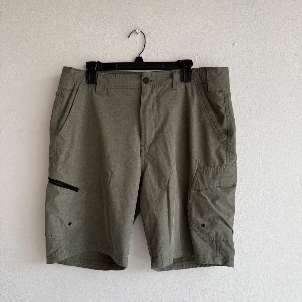 Denali Hybrid‎ Cargo Shorts Olive Green Stretch Mens Size 36
